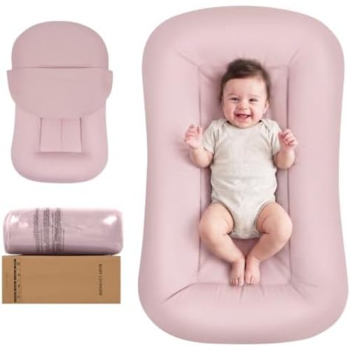 Baby Lounger, Infant Nest for Newborn Supervised Awake Use (Pink)