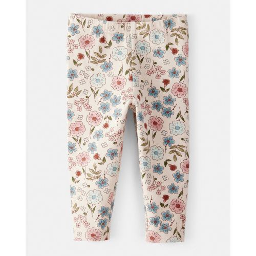 Baby Girl Floral Pull-On Stretch Leggings - Cream - Carter's | Carter's