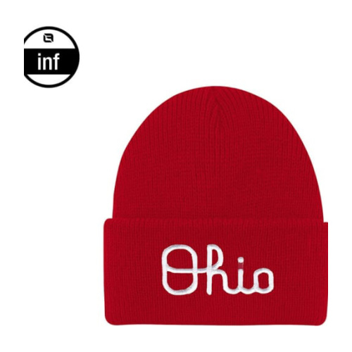 LogoFit Ohio State Buckeyes Red INF Northpole Cuffed Baby Knit Hat - 8277197