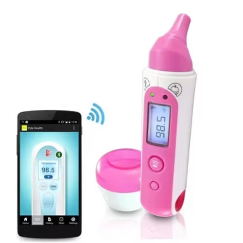 Pyle Bluetooth Digital Ear & Forehead Thermometer PHTM20BTPN – LCD Display – App Compatible