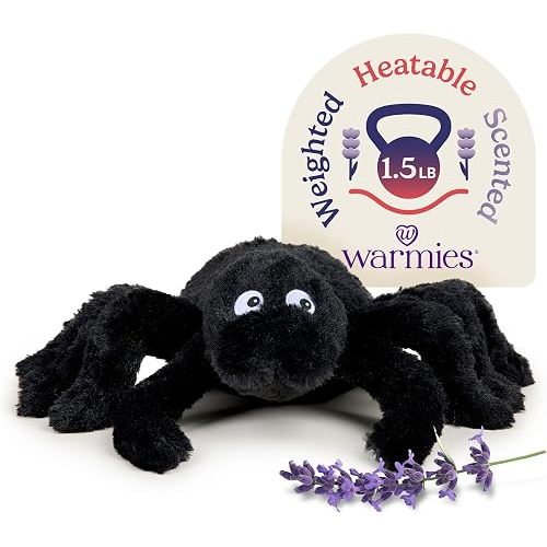 warmies Microwavable & Weighted Stuffed Animals, Spider - Heated Stuffed Animal Plushie for Warmth & Comfort - Cute Soft Plush Toys for Adults & Children (Boys, Girls, Babies & Toddlers)