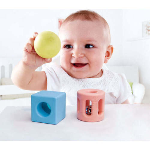 Hape: Geometric Rattle Trio - 3pc Teething & Shake Toy - Hape | Maisonette