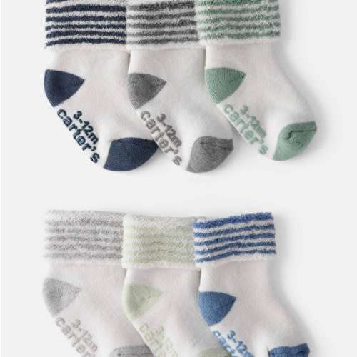 Baby Boy 6-Pack Striped Ankle Socks | Carter's