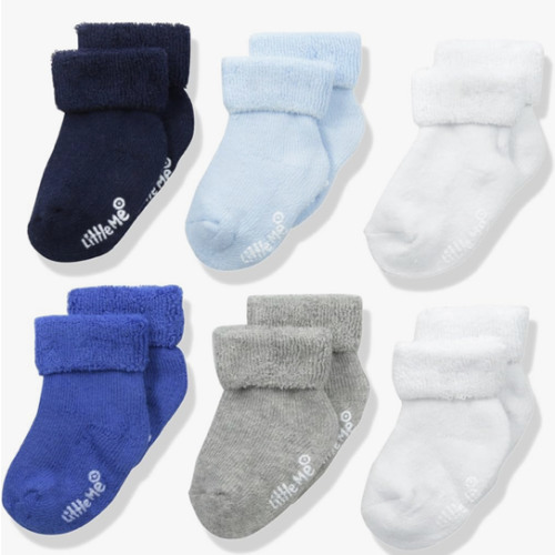Little Me Baby Boys' Think Cotton Turn Cuff Socks
