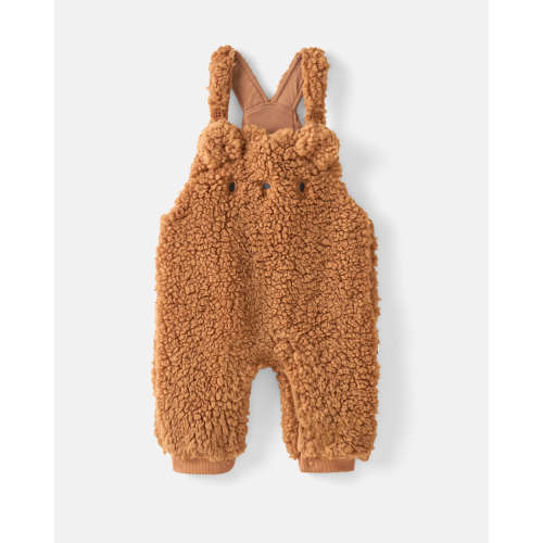 Chestnut Brown Sherpa Baby Overall | Little Sleepies