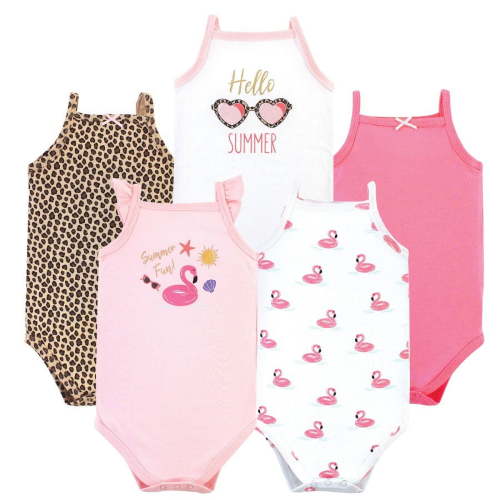 Hudson Baby Sleeveless Bodysuits, 5-Pack, Preemie-24 Months