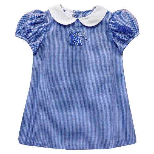 Girls Infant Vive La Fete Royal Memphis Tigers Gingham Puffy A-Line Dress