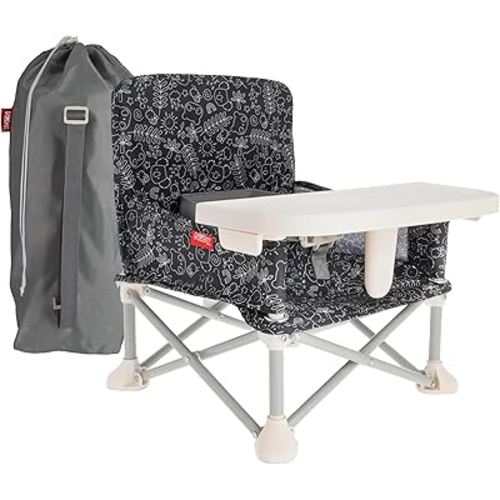 Nuby Easy Go Pop Up Foldable Booster Seat | Black and White