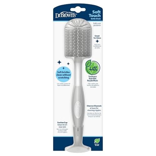 Dr. Brown's Soft Touch Baby Bottle Cleaning Brush, Gray, 1-Pack
