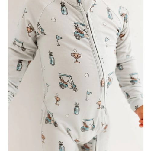Blue Golf Zipper Romper – In My Jammers