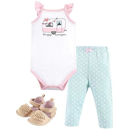 Hudson Baby Baby Cotton Bodysuit, Pant and Shoe Set