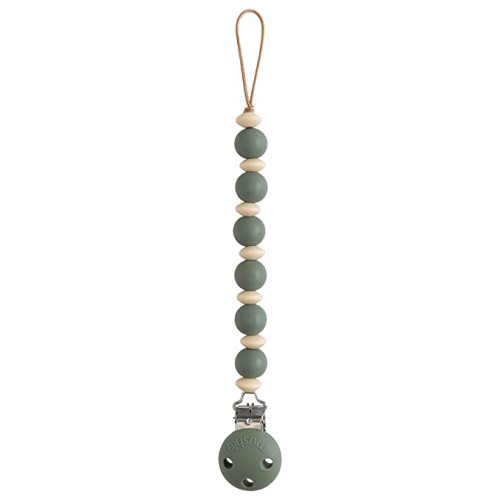 mushie 100% Silicone Baby Pacifier Clip BPA Free | Luna (Dried Thyme)