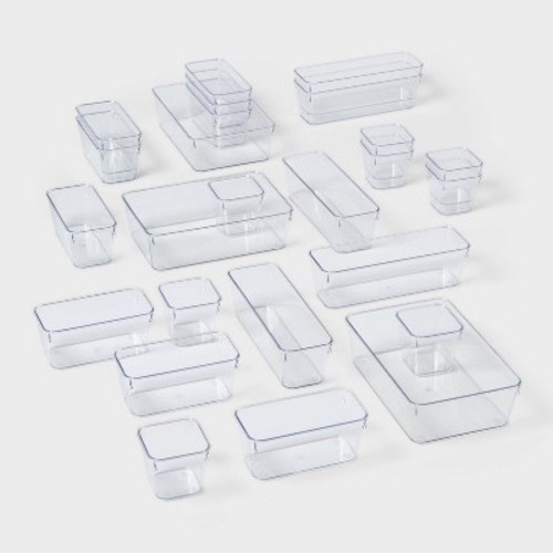 25pc Drawer Flatware Organizer - Brightroom™: Clear In-Drawer Storage, PETG Material, Contemporary Style, Hand Wash