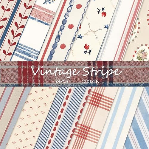 24 Sheets Scrapbook Paper, 12×12in Single-Sided Patterned Paper