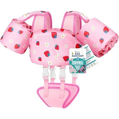 Vvinca Toddler Swim Vest 13-30 lbs, Swim Trainer for Boys Girls with Anti-Chafe Crotch Strap, Floaties for Kids 1-3 Years