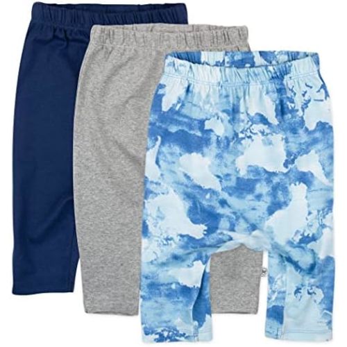 HonestBaby Unisex-Baby Multipack Harem Pants Roomy Fit Pull on Bottoms 100% Organic Cotton for Baby Boys, Girls