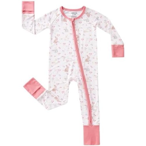 pureborn Baby Infant Boys Girls Zipper Sleeper Snug Fit Viscose from Bamboo Pajamas 0-24 Months