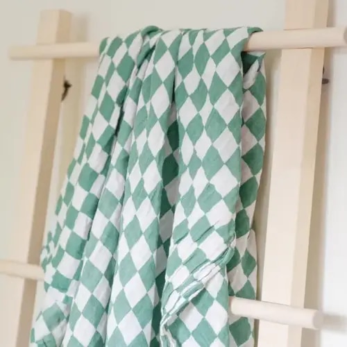 Swaddle Blanket - Green Checks - Vancouver's Best Baby & Kids Store: Unique Gifts, Toys, Clothing, Shoes, Boots, Baby Shower Gifts.