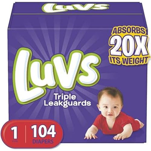 Luvs Luvs Triple leakguards Diapers Size 1 104 Count, 104 Count