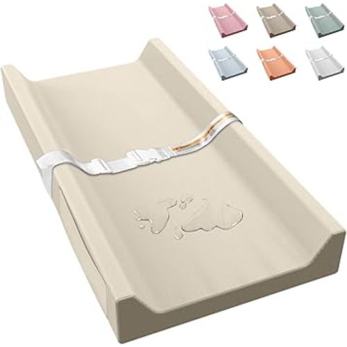 Vegan Leather Baby Changing Pad, Waterproof & Wipeable Soft Diaper Changing Mat 32“ x 16.6" Comfortable Infant Changing Station for Dresser & Table