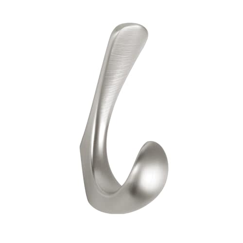 Metaliby 1 Pack Towel Hooks for Bathrooms Wall Mounted, Brushed Nickel Bathroom Hooks for Towels, Robe & Towel Hook for Wall, Modern Bath Towel Hook