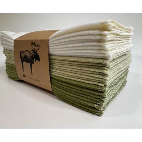 Reusable Cotton Flannel Cloth Wipes: Green Mix, Zero Waste