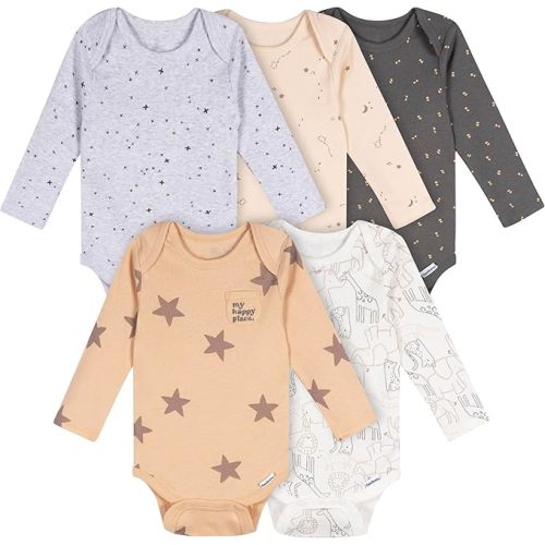Gerber Unisex Baby 6 Pack Long-sleeve Onesies Bodysuit