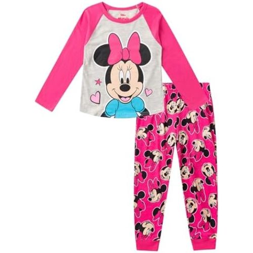 Disney Minnie Mouse Girls Long Sleeve Shirt and Pants Set for Infant, Toddler and Little Kids