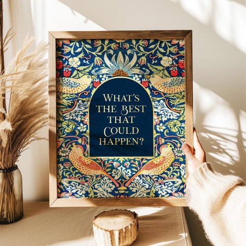 What's the Best that Could Happen, Gold Foil Print, Uplifting Wall Art, Aesthetic Room Decor for Office or Apartment, Encouraging Gift