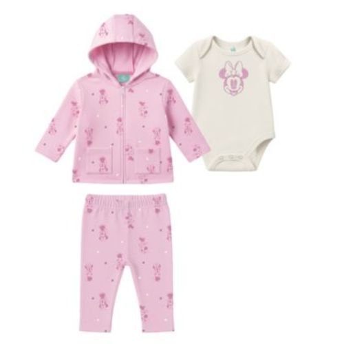 Baby Girls' Minnie Mouse Bodysuit, Jacket & Pants, 3-Piece Set