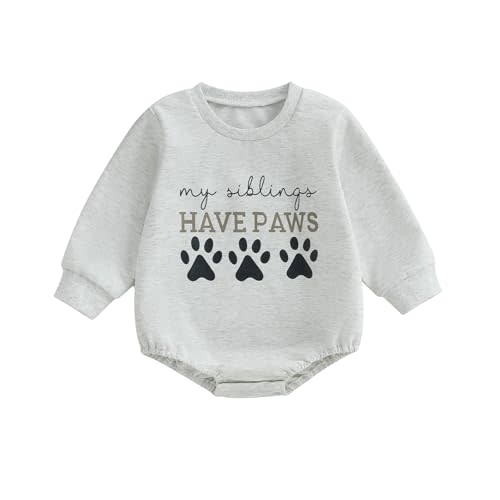 Kupretty Baby Boy Girl Sweatshirt Romper Cute Infant Mix Mom Dad Long Sleeve Bubble Romper Fall Winter Clothes