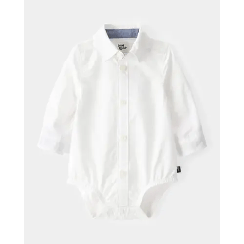 Baby Boy Long-Sleeve Button-Down Bodysuit - White - OshKosh B'gosh | Carter's