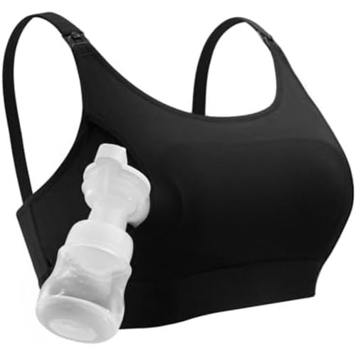 Momcozy Hands Free Pumping Bra, Adjustable Breast-Pumps Holding and Nursing Bra, Pumping & Nursing Bra in One