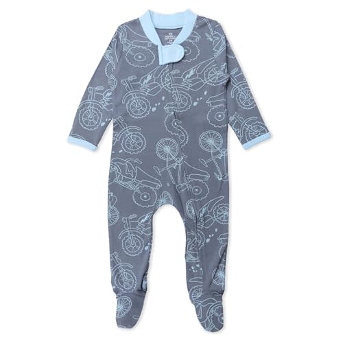 HonestBaby Sleep & Play Footed One-piece Pajama Sleeper 100% Organic Cotton, Baby Boys