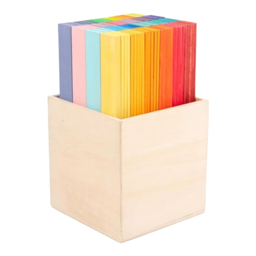 **Pre-order (Ships in 2-3 Weeks)**120-Piece Stained Wooden Leonardo Building Sticks – Da Vinci’s Bridge STEM Set