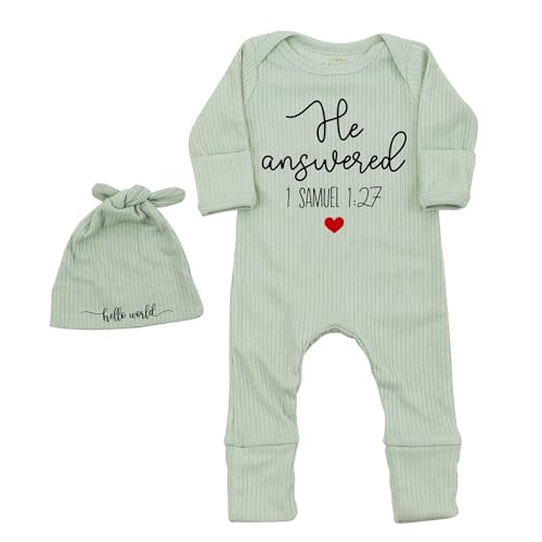 STALOFAZ Little Answered Prayer Bodysuit Infant Romper Baby Announcement 0-3 Months Clothes Cute Religious Boys Girls Outfit