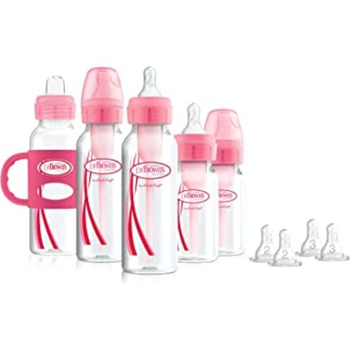 Dr. Brown's Baby First Year Transition Options Baby Bottles Gift Set, Pink