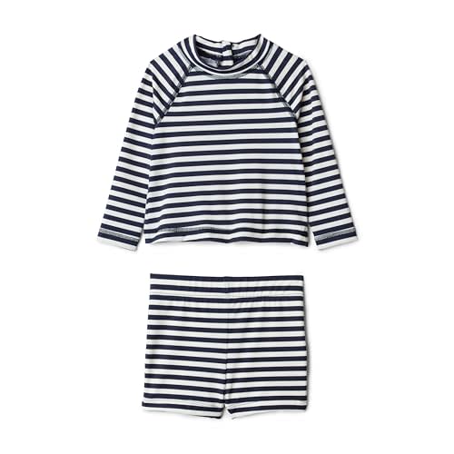 Amazon Essentials x Sofia Grainge Toddlers and Baby Boys' Two-Piece Long Sleeve Rashguard and Shorts Set