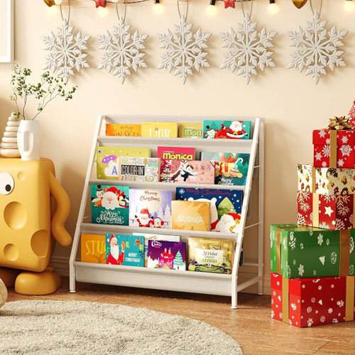 Trinx 4-Tier Kids Bookshelf, Book Shelf for Kids Rooms,Book Rack for Kid with Four Deep Pockets,Nursery Bookshelves for Kid' Playroom, Toddler Bookshelf as a Children's Gift | Wayfair