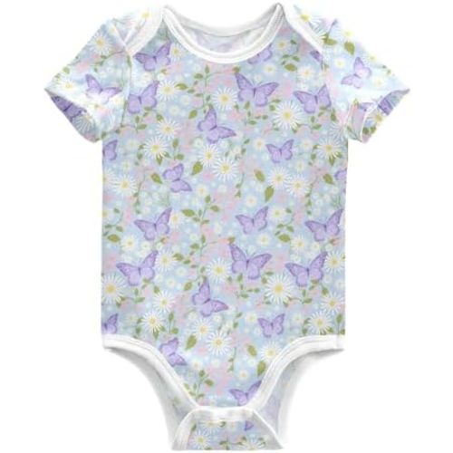 ALAZA Black White Plaid Infant Baby Short Sleeve Bodysuits Cotton Newborn Checkered One-piece Clothes Comfort Romper Outfit