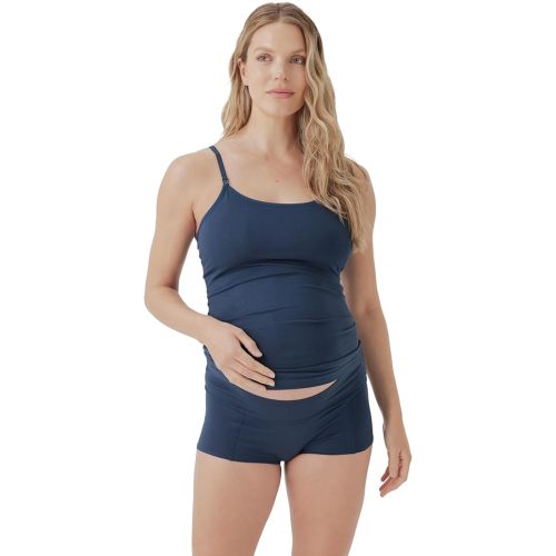 Pact Organic Cotton Maternity Camisole, Adjustable Nursing Tops Built-in Bra for Easy Breastfeeding