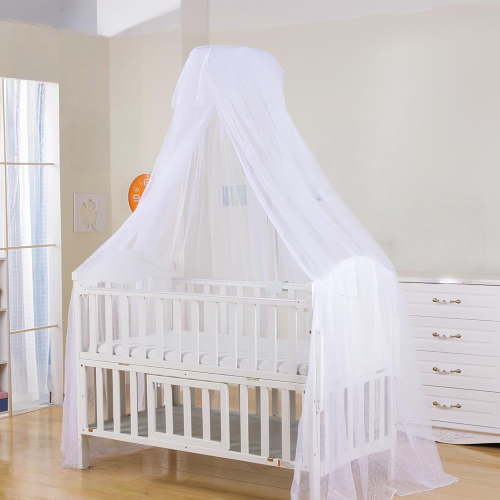 Baby Crib Bed Mosquito Net:Crib Canopy, Princess Bed Canopy, 50D Breathable Mesh Crib Tent, Mosquito Net for Canopy Bed Curtains Baby Toddler Bedroom Decoration Accessories (Blue)