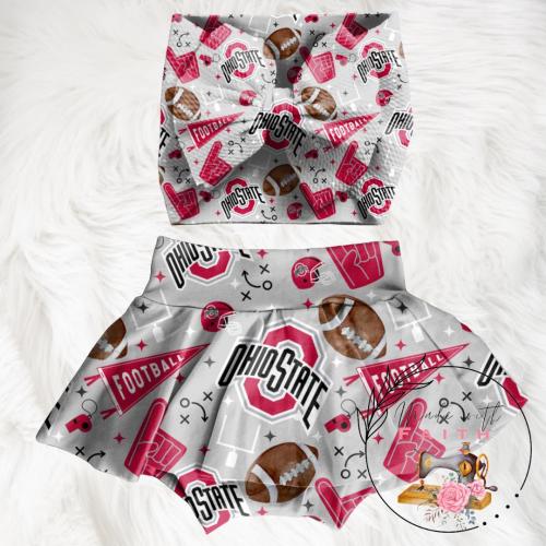 Ohio State bummies, Headwrap or flare pants