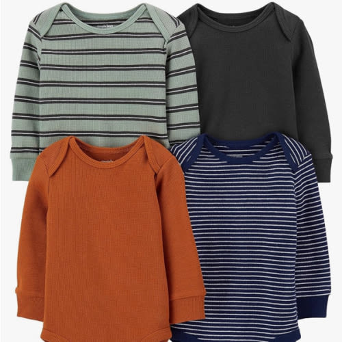 Simple Joys by Carter's Baby 4-Pack Long-Sleeve Thermal Bodysuit