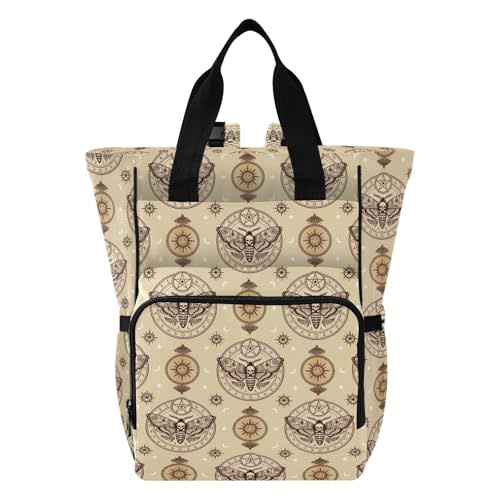 Emelivor Gothic Butterfly Star Diaper Bag Backpack Large Capacity Multifunction Baby Bag Backpack for Boy Girl Unisex Baby Women Travel