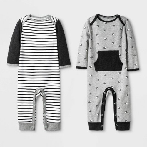 Baby 2pk Coveralls - Cloud Island™ Black 3-6M