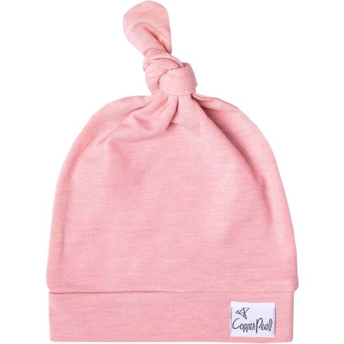 Copper Pearl Baby Beanie Hat Top Knot Stretchy Soft Darling