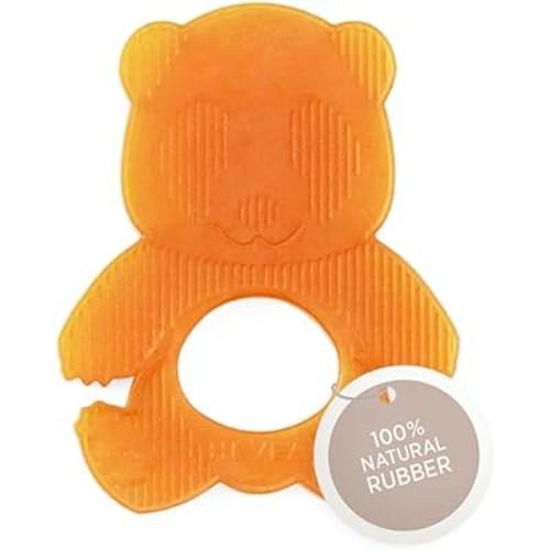 HEVEA Natural Rubber Baby Teether - for Soothing Sore and Itchy Gums, Baby Teething Toy - Bpa, Silicone Free - 4+ Months, Single Pack (Panda)