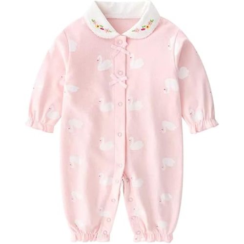 Babymine Baby One Piece Romper Soft Cotton Sleepwear Footed Jumpsuit for 0-12 Month Infant