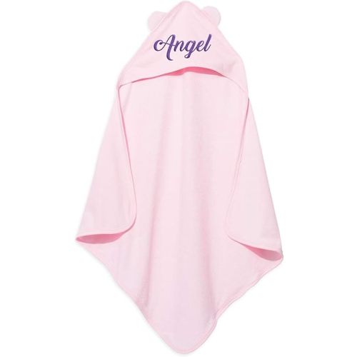 TEEAMORE Personalized Hooded Baby Bath Towel with Ears Add Your Text Embroidered Toddler Infant Soft Towel